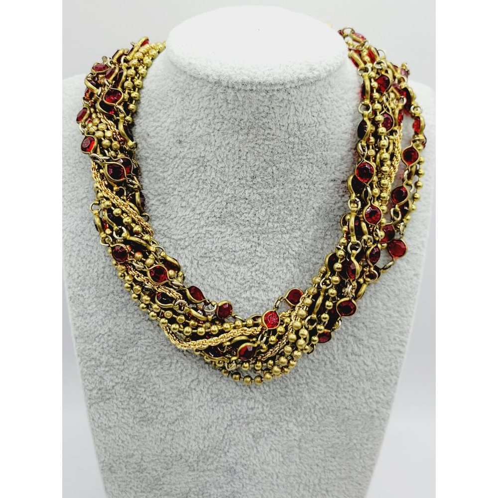 7. Signed Sugar NY NOS Faux Crystal Multistrand Necklace (A315)